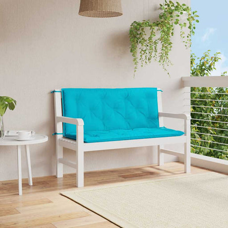Vidaxx coussins de banc de jardin 2 pcs 120x50x7 cm tissu turquoise
