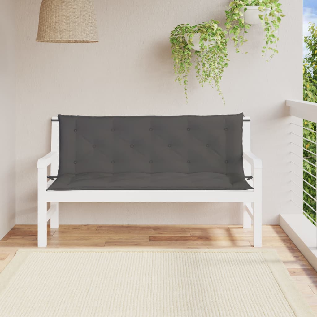 Vidaxl Garden Bench Cushions 2 St 150x50x7 cm Tessuto Oxford Antracite colorato