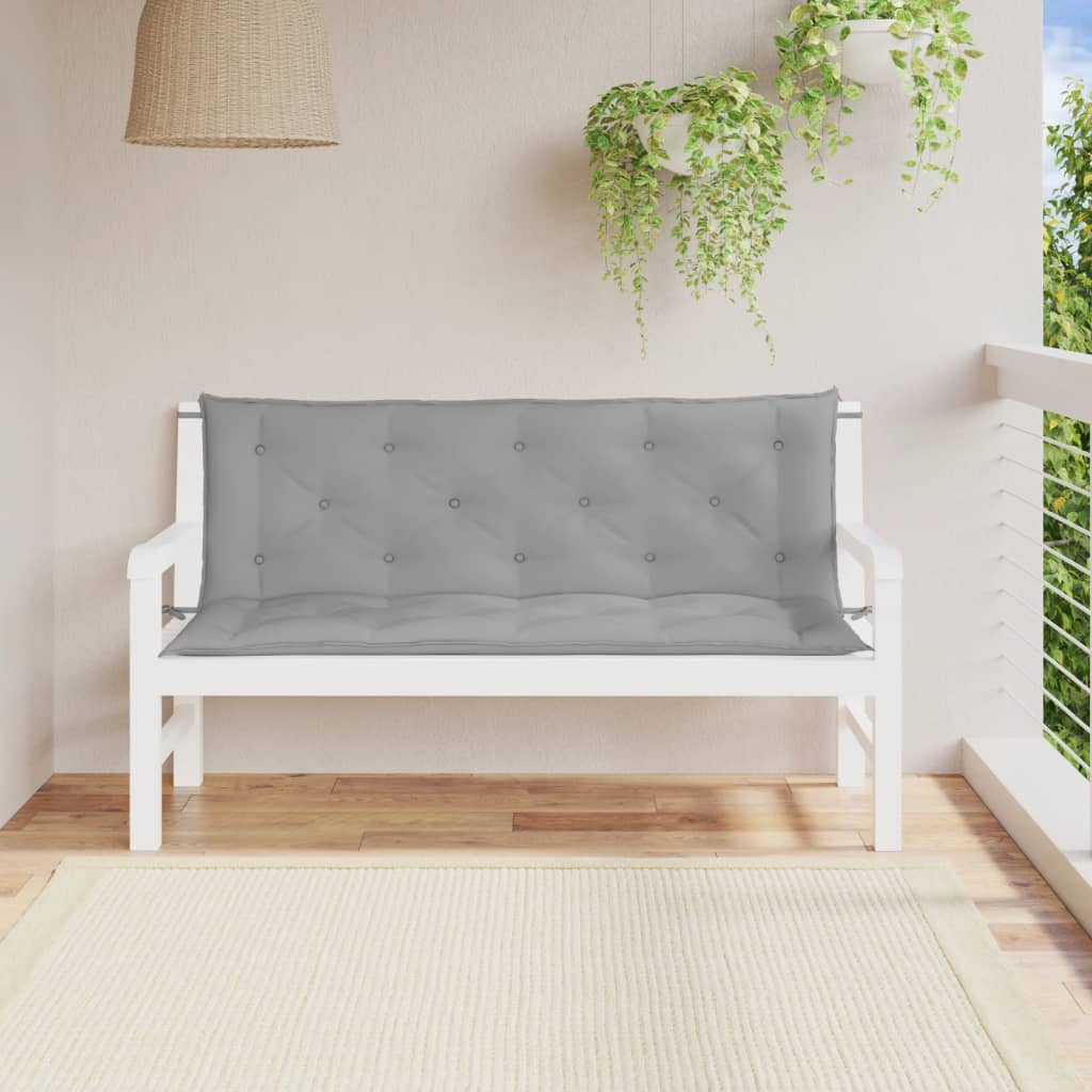 Vidaxl Garden Bench Cushions 2 St 150x50x7 cm tessuto Oxford grigio