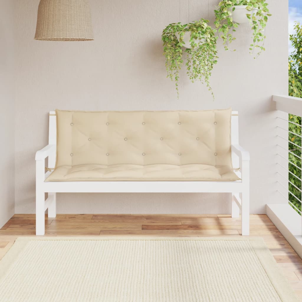 Vidaxl Garden Bench Puder 2 St 150x50x7 cm Oxford Stof beige