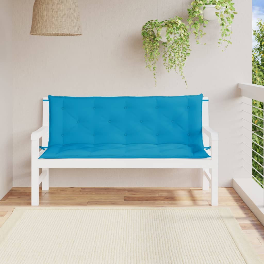 Vidaxl Garden Bench Puter 2 St 150x50x7 cm Oxford Fabric Light Blue