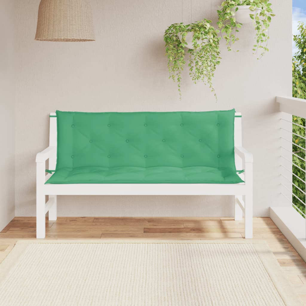 Vidaxx coussins de banc de jardin 2 pcs 150x50x7 cm tissu oxford vert
