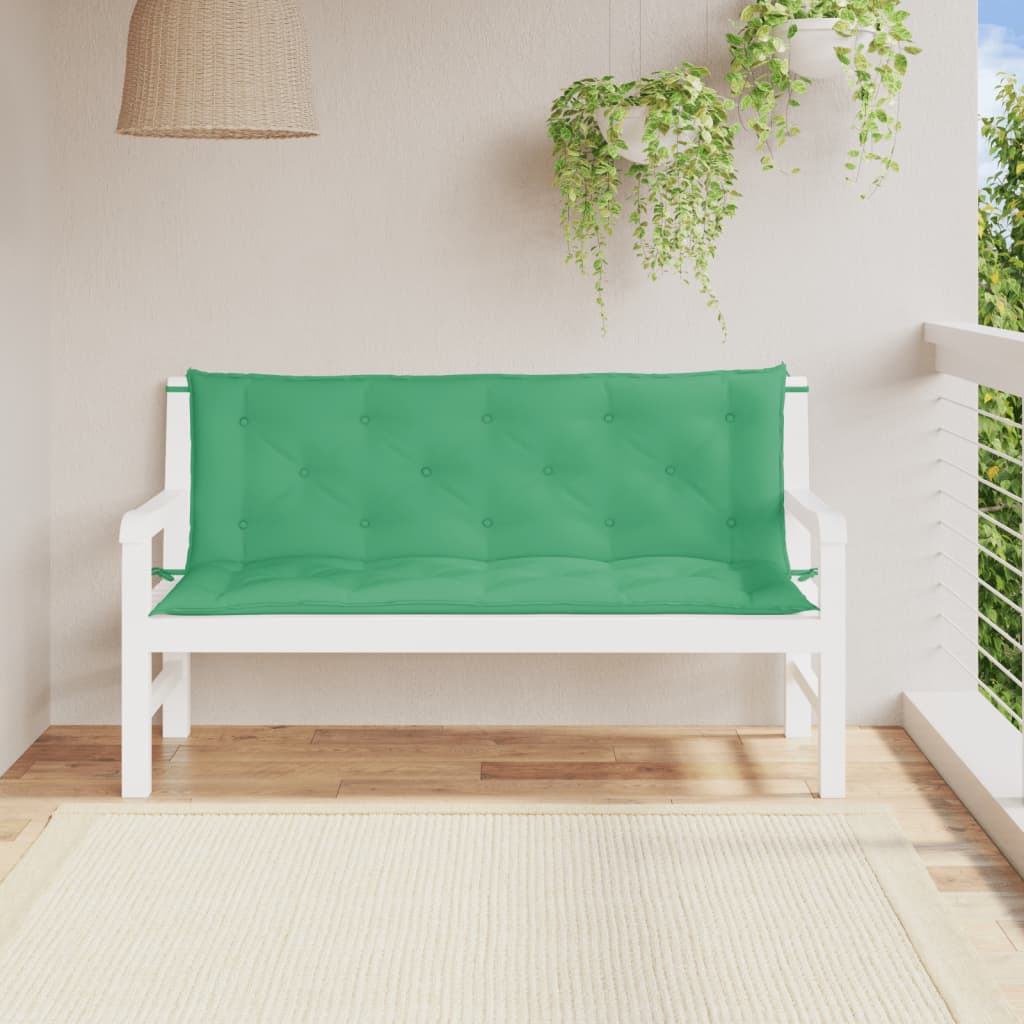 Vidaxl Garden Bench CUDIONS 2 ST 150X50X7 CM Oxford Fabric Green