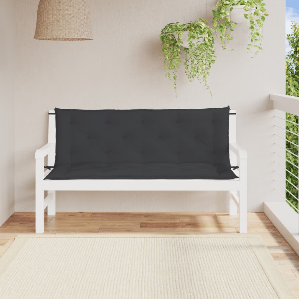 Vidaxx coussins de banc de jardin 2 pcs 150x50x7 cm tissu oxford noir
