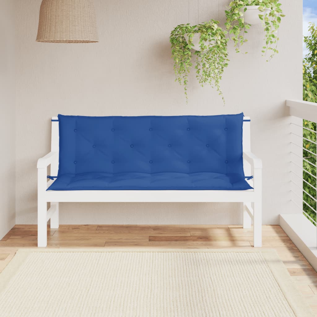 Vidaxl Garden Bench Cushions 2 St 150x50x7 cm tessuto blu blu blu