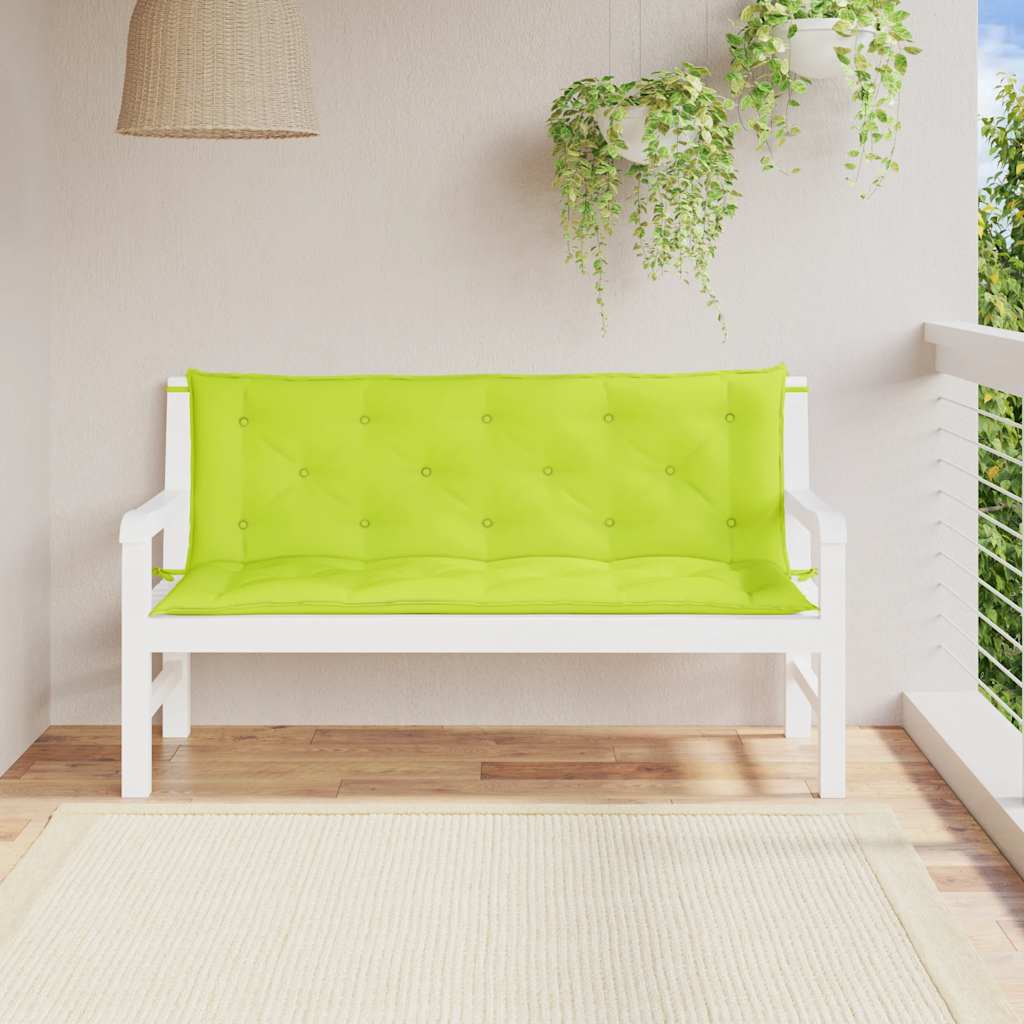 Vidaxx coussins de banc de jardin 2 pcs 150x50x7 cm tissu oxford vert vif