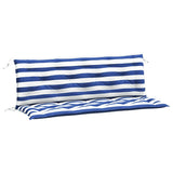 Vidaxx coussins de banc de jardin 2 pcs rayé 150x50x7 cm tissu blanc et bleu