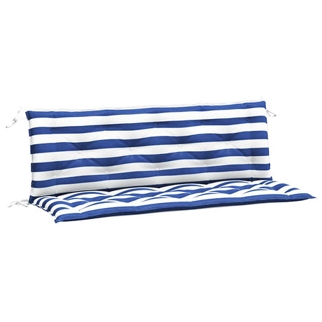 Vidaxx coussins de banc de jardin 2 pcs rayé 150x50x7 cm tissu blanc et bleu