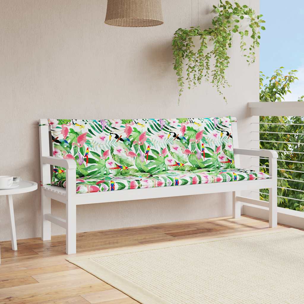 Vidaxx coussins de banc de jardin 2 pcs 150x50x7 cm tissu multicolore