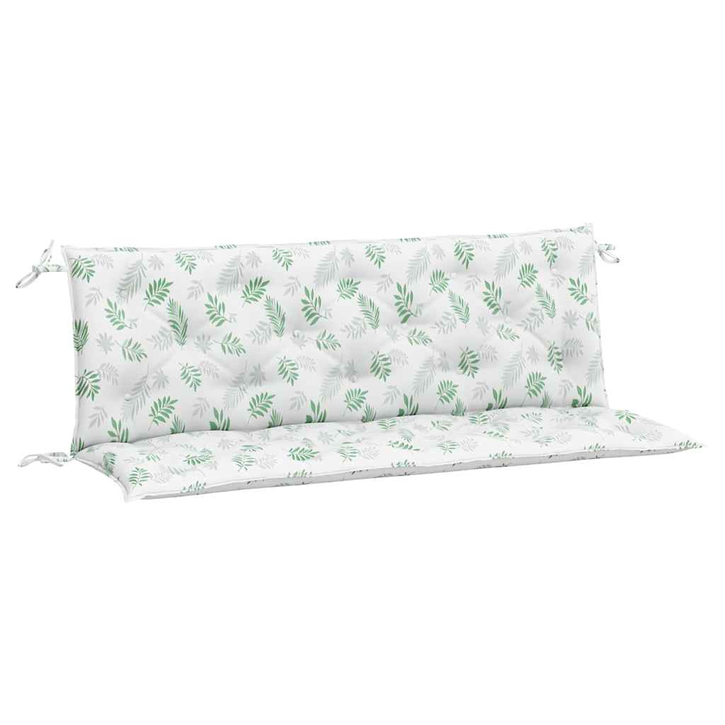 Vidaxx coussins de banc de jardin 2 pcs motif feuille 150x50x7 cm tissu