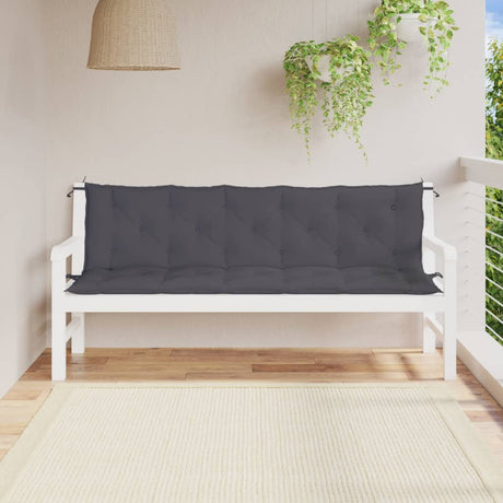 Vidaxx coussins de banc de jardin 2 pcs 180x50x7 cm tissu oxford anthracite