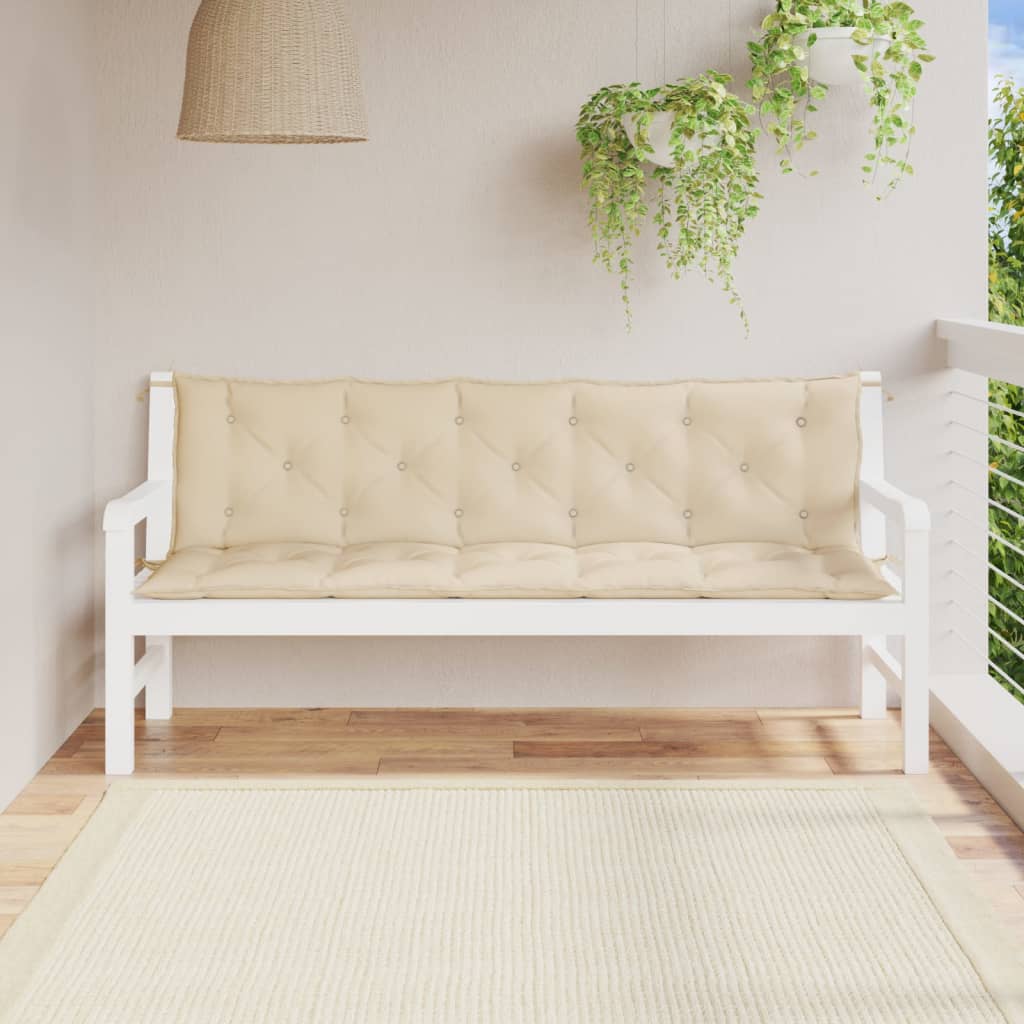Vidaxx coussins de banc de jardin 2 pcs 180x50x7 cm tissu oxford beige
