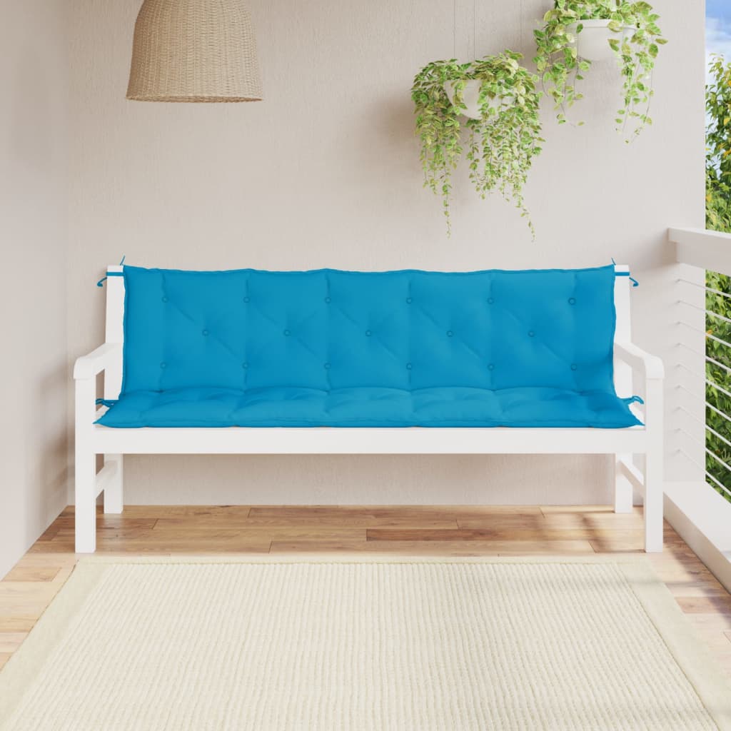 Vidaxx coussins de banc de jardin 2 pcs 180x50x7 cm tissu oxford bleu clair