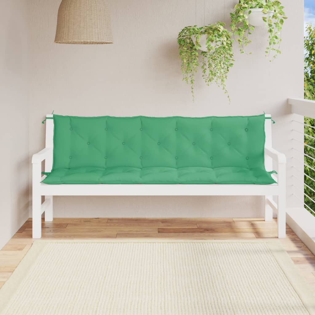 Vidaxx coussins de banc de jardin 2 pcs 180x50x7 cm tissu oxford vert