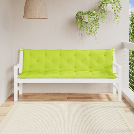Vidaxx coussins de banc de jardin 2 pcs 180x50x7 cm tissu oxford vert vif