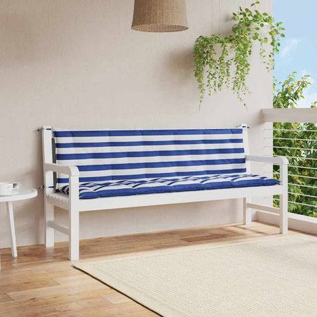 Vidaxl coussins de banc de jardin 2 pcs tissu oxford rayé blanc et bleu