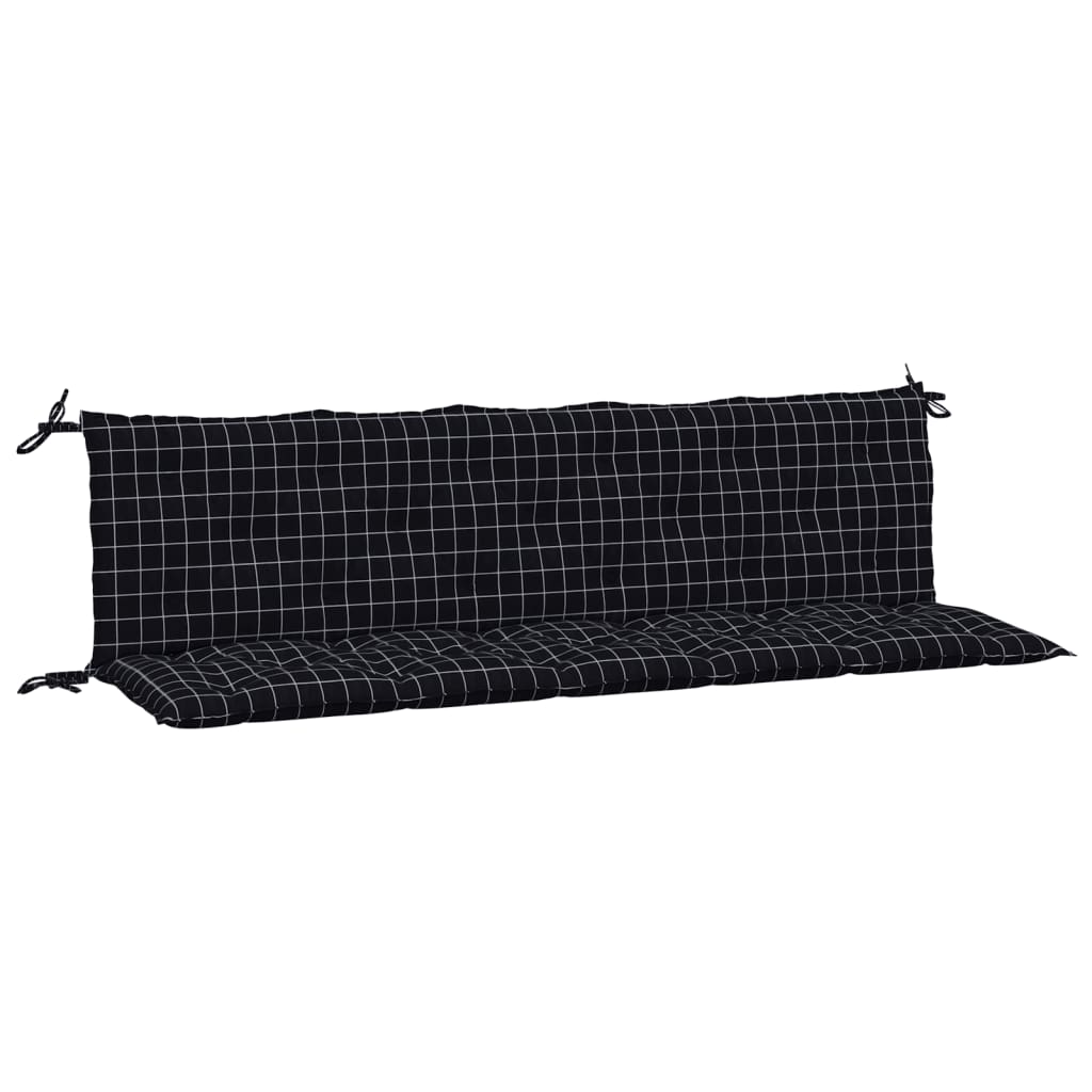 Vidaxl Garden Bench Cushions 2 St Oxford Fabric Doubt Pattern Black