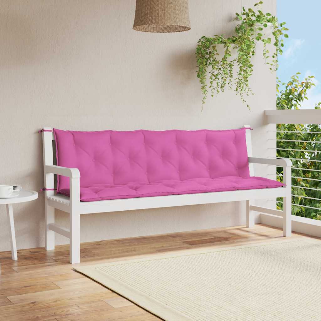 VidaXL coussins de banc de jardin 2 pcs tissu oxford rose