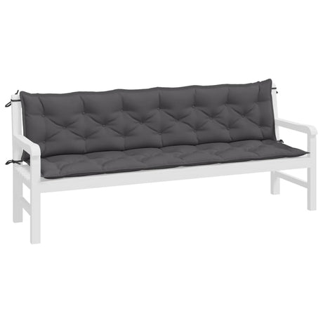 Vidaxx coussins de banc de jardin 2 pcs 200x50x7 cm tissu oxford anthracite