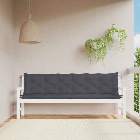 Vidaxx coussins de banc de jardin 2 pcs 200x50x7 cm tissu oxford anthracite