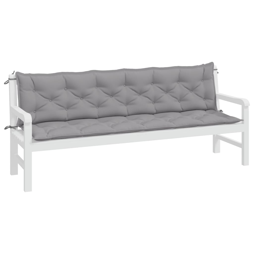 Vidaxx coussins de banc de jardin 2 pcs 200x50x7 cm tissu oxford gris