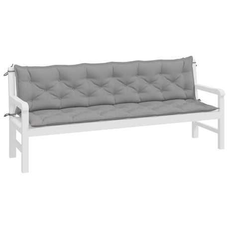 Vidaxx coussins de banc de jardin 2 pcs 200x50x7 cm tissu oxford gris