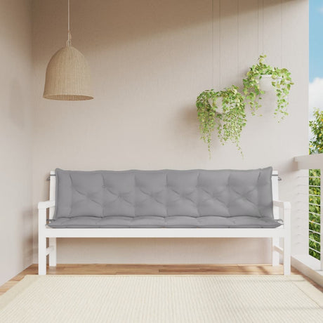 Vidaxx coussins de banc de jardin 2 pcs 200x50x7 cm tissu oxford gris