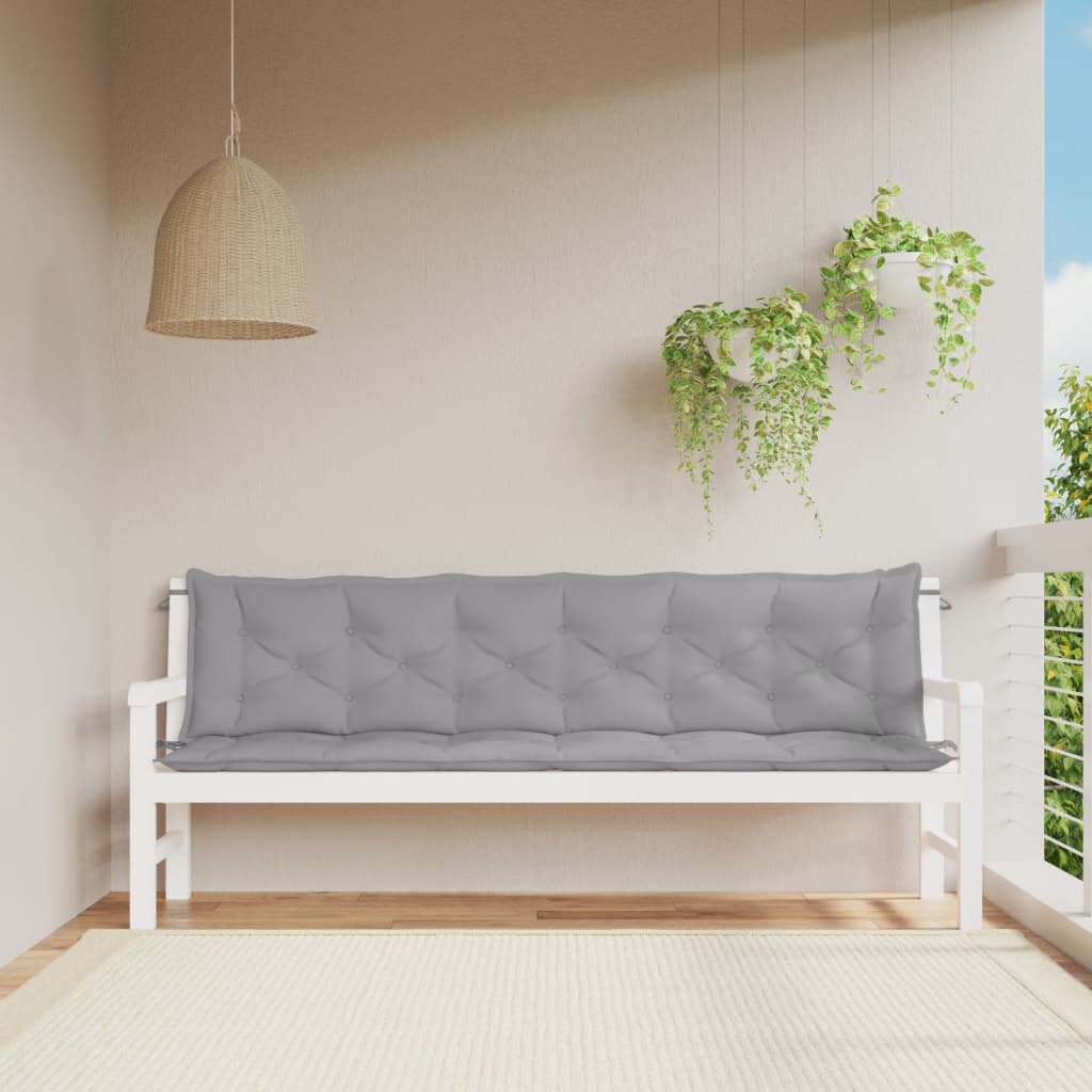 Vidaxl Garden Bench Cushions 2 ST 200x50x7 CM Oxford Fabric Gray