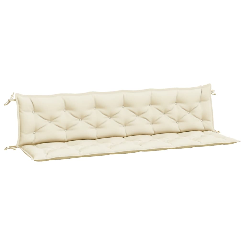 Vidaxx coussins de banc de jardin 2 pcs 200x50x7 cm tissu oxford blanc crème