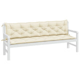 Vidaxx coussins de banc de jardin 2 pcs 200x50x7 cm tissu oxford blanc crème