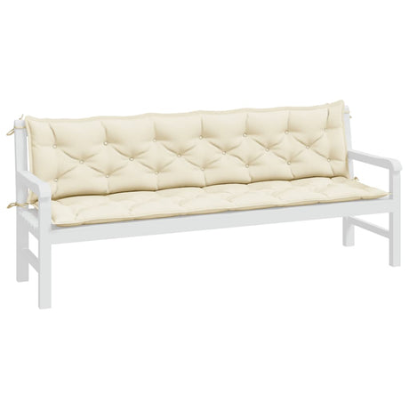 Vidaxx coussins de banc de jardin 2 pcs 200x50x7 cm tissu oxford blanc crème