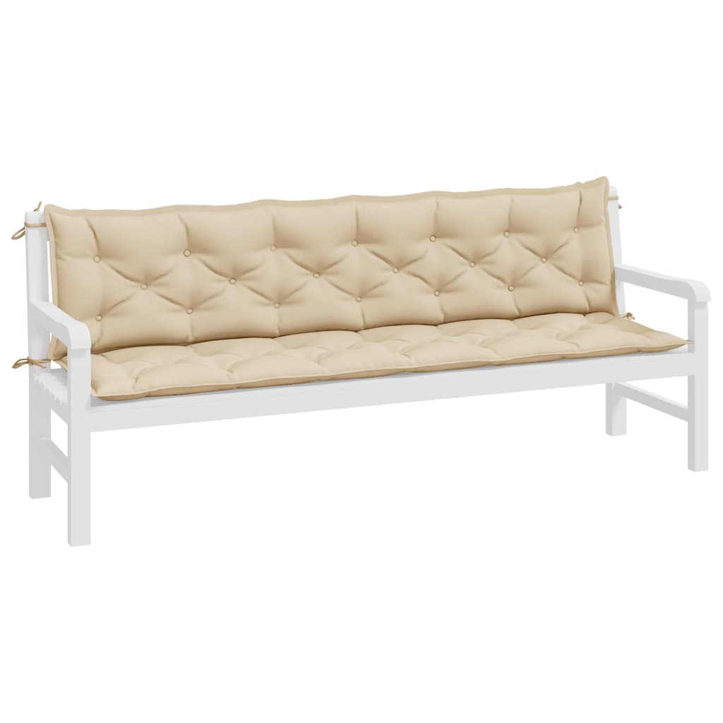 Vidaxx coussins de banc de jardin 2 pcs 200x50x7 cm tissu oxford beige