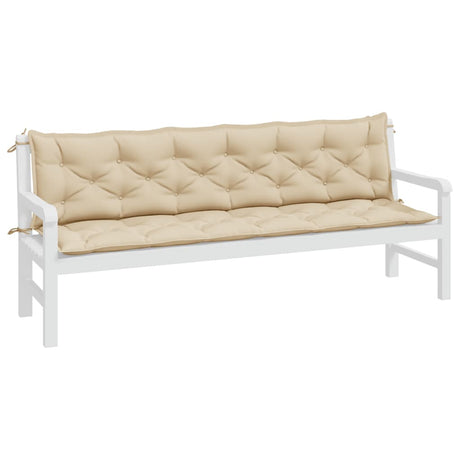 Vidaxx coussins de banc de jardin 2 pcs 200x50x7 cm tissu oxford beige
