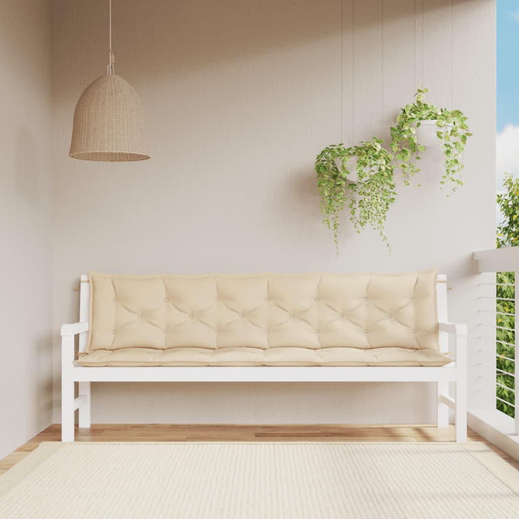 Vidaxl tuinbankkussens 2 st 200x50x7 cm oxford stof beige