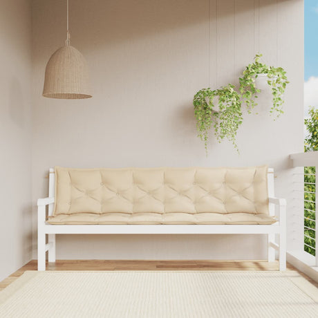 Vidaxx coussins de banc de jardin 2 pcs 200x50x7 cm tissu oxford beige