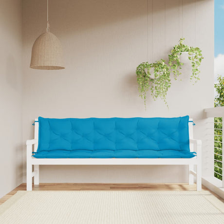 Vidaxx coussins de banc de jardin 2 pcs 200x50x7 cm tissu oxford bleu clair