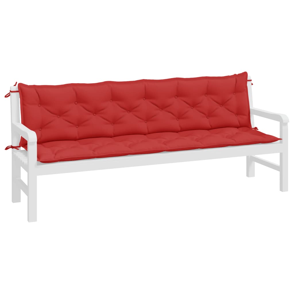 Vidaxx coussins de banc de jardin 2 pcs 200x50x7 cm tissu oxford rouge