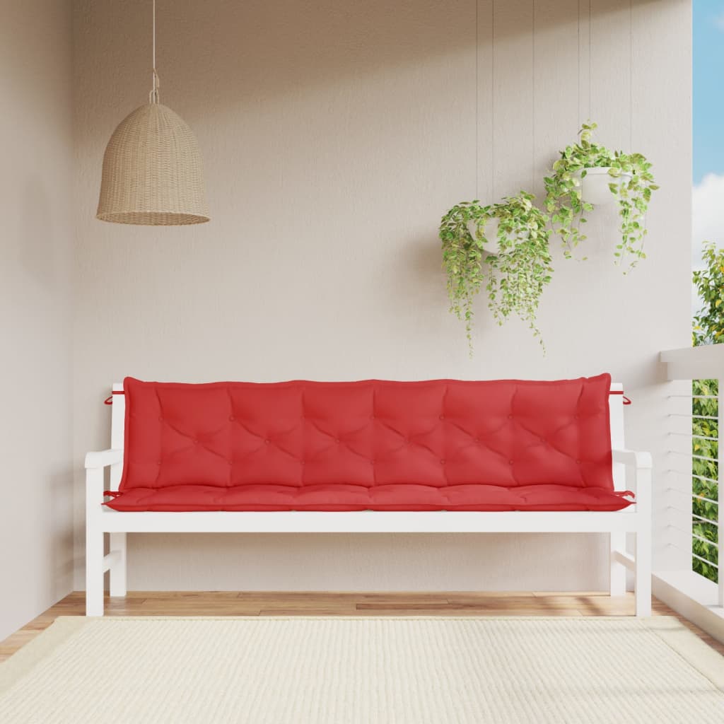 Vidaxl Garden Bench Puter 2 St. 200x50x7 cm Oxford stoff rød