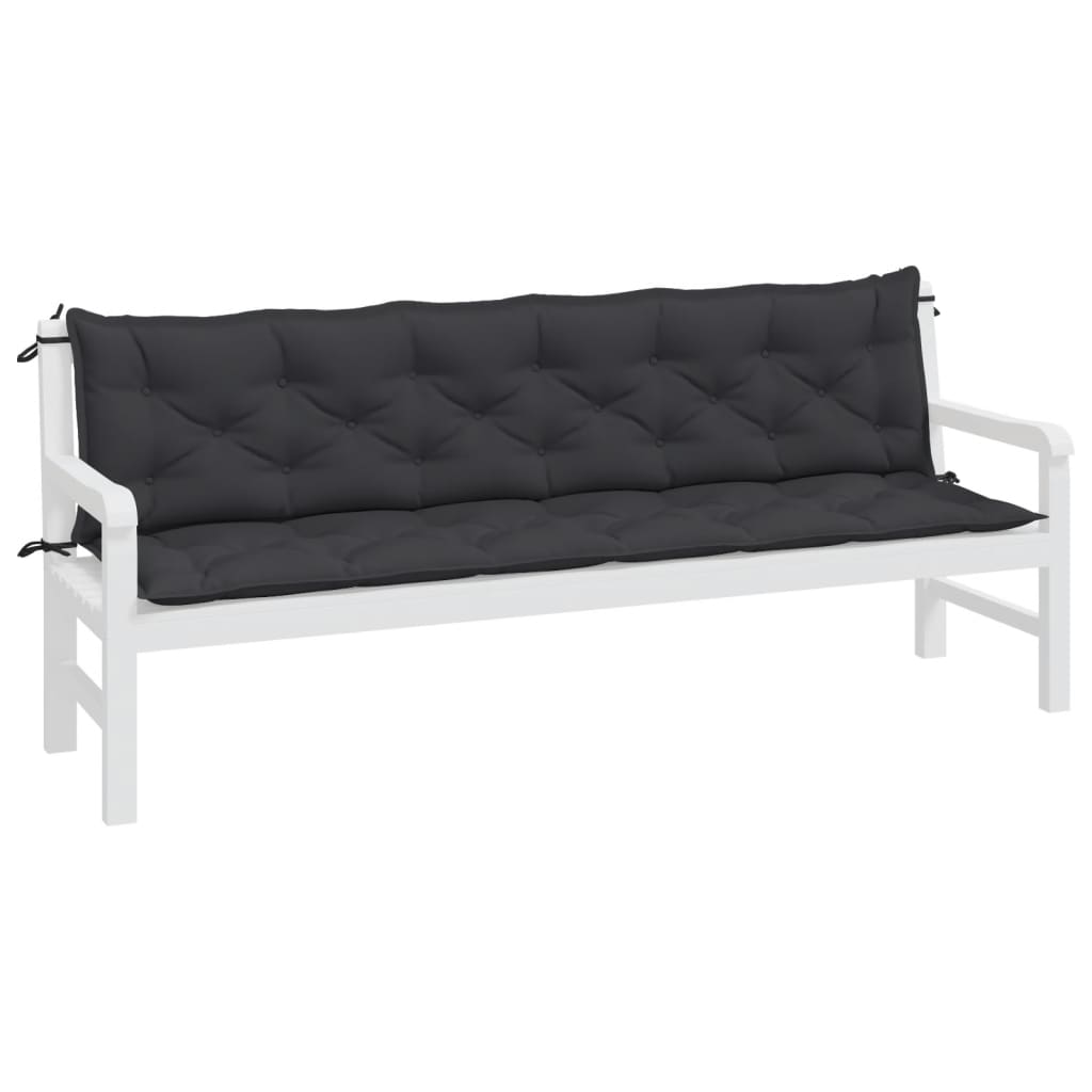 Vidaxx coussins de banc de jardin 2 pcs 200x50x7 cm tissu oxford noir