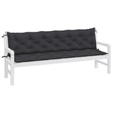 Vidaxx coussins de banc de jardin 2 pcs 200x50x7 cm tissu oxford noir