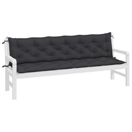 Vidaxx coussins de banc de jardin 2 pcs 200x50x7 cm tissu oxford noir