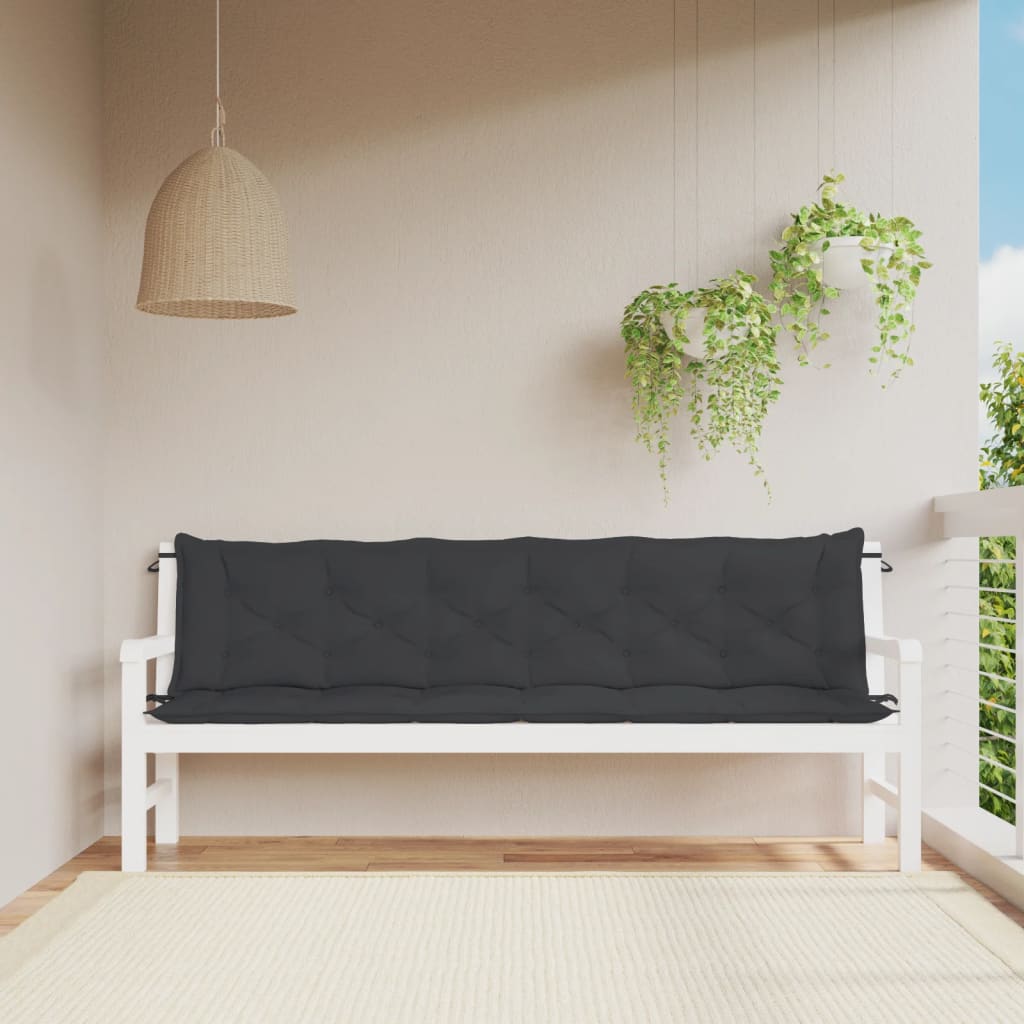 Vidaxx coussins de banc de jardin 2 pcs 200x50x7 cm tissu oxford noir