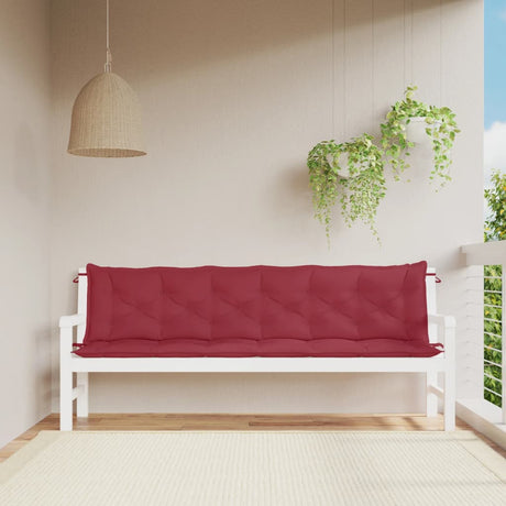 Vidaxx coussins de banc de jardin 2 pcs 200x50x7 cm tissu oxford rouge vin