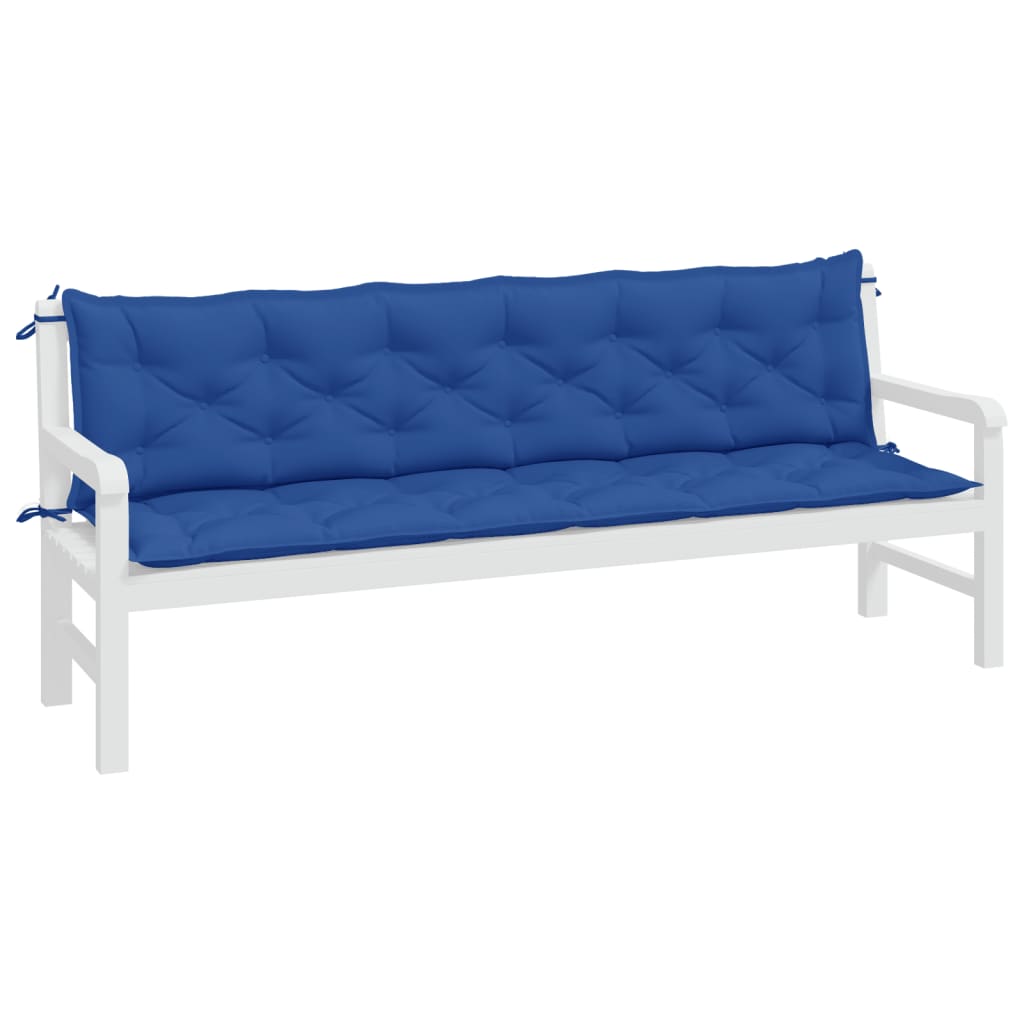 Vidaxx coussins de banc de jardin 2 pcs 200x50x7 cm tissu oxford bleu