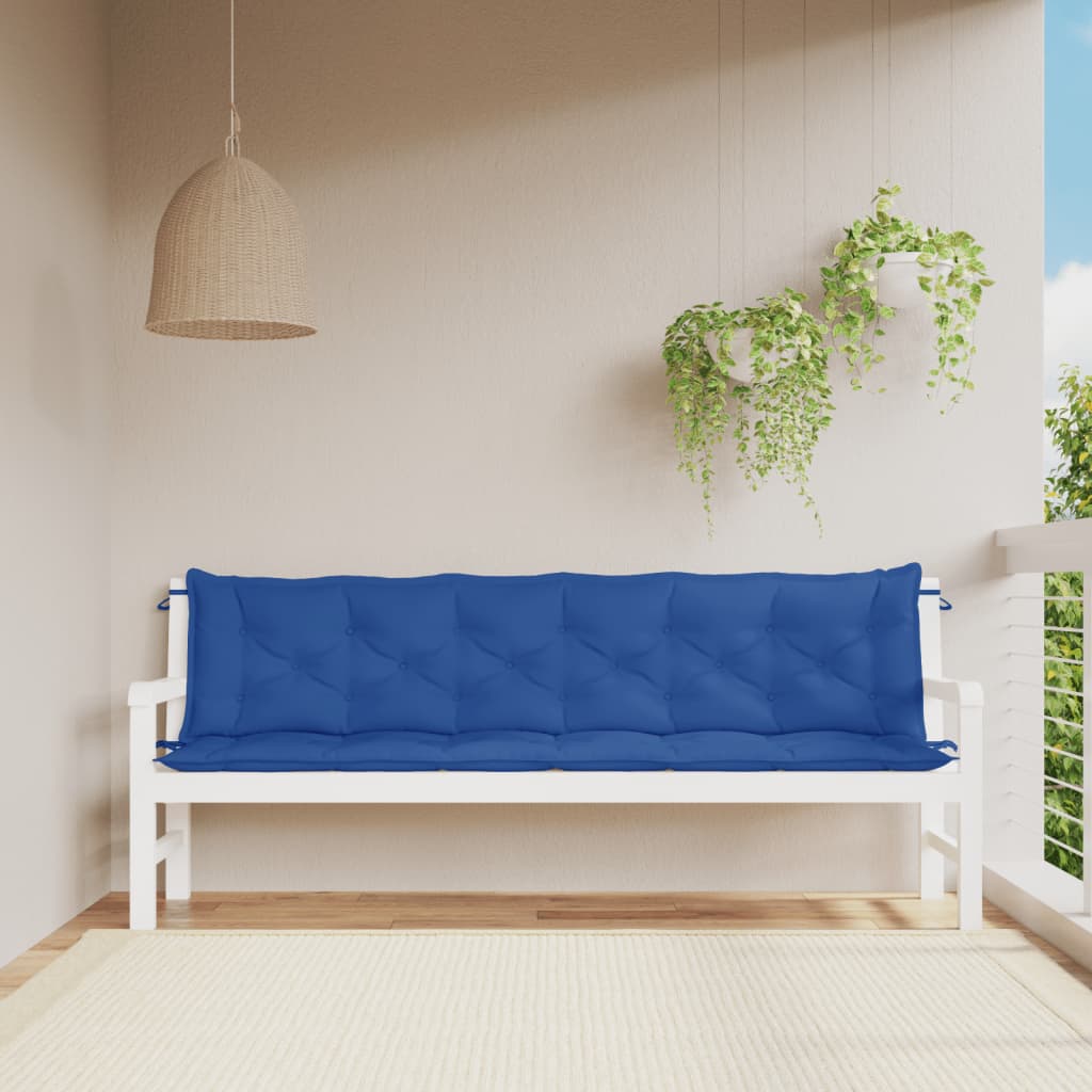 Vidaxx coussins de banc de jardin 2 pcs 200x50x7 cm tissu oxford bleu