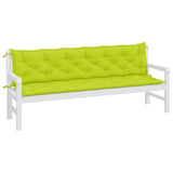 Vidaxx coussins de banc de jardin 2 pcs 200x50x7 cm tissu oxford vert vif