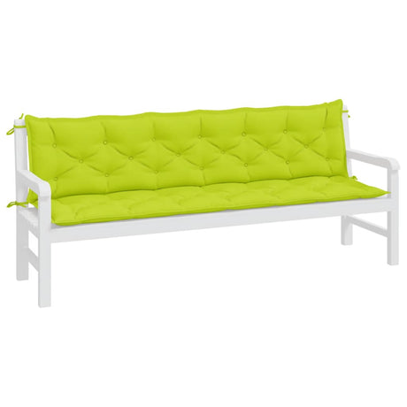 Vidaxx coussins de banc de jardin 2 pcs 200x50x7 cm tissu oxford vert vif