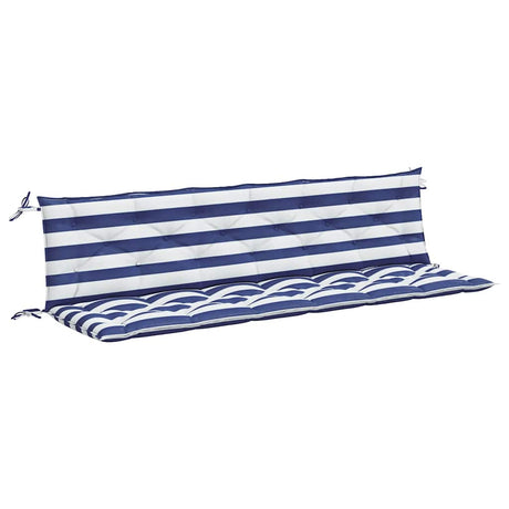 Vidaxx coussins de banc de jardin 2 pcs rayé 200x50x7 cm tissu blanc et bleu