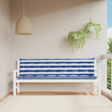 Vidaxx coussins de banc de jardin 2 pcs rayé 200x50x7 cm tissu blanc et bleu