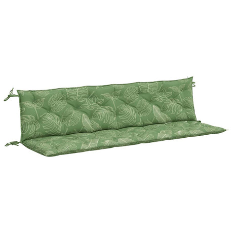 Vidaxx coussins de banc de jardin 2 pcs motif feuille 200x50x7 cm tissu